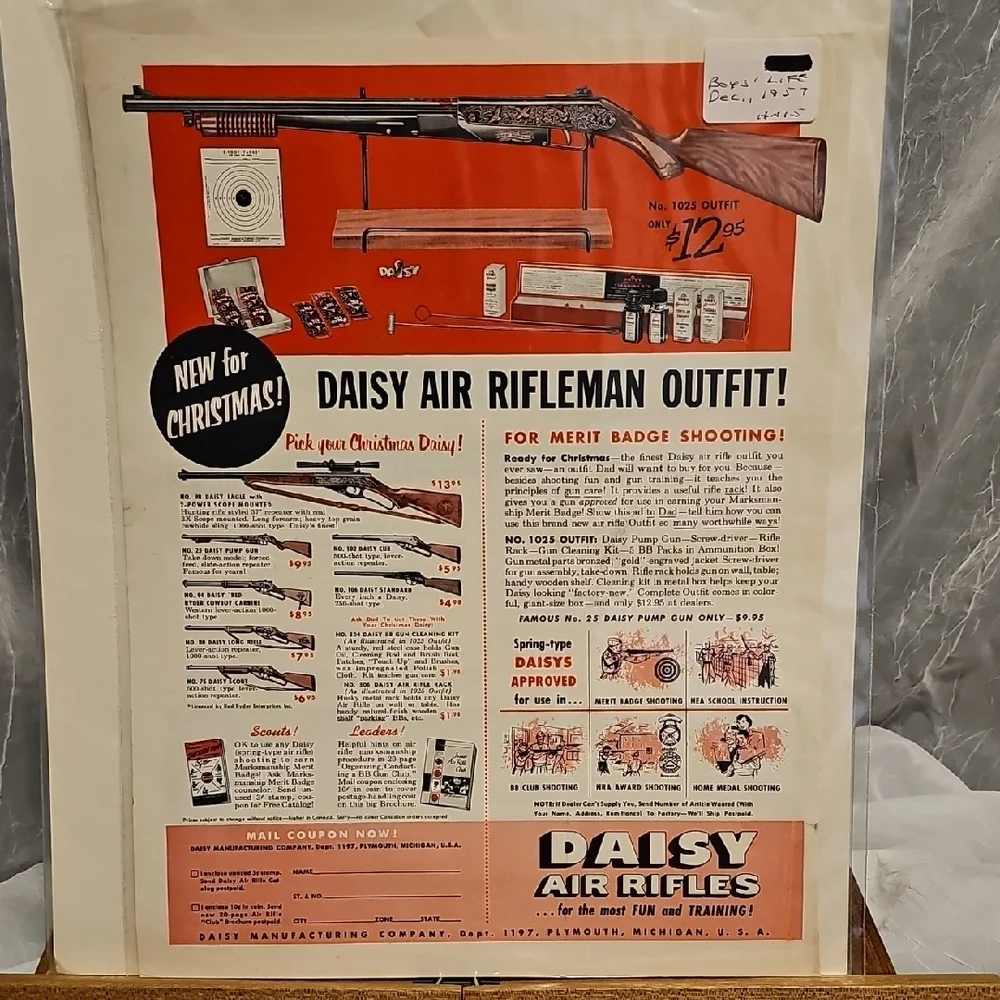 Daisy Air Rifleman Outfit Poster with Red and White Design